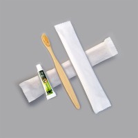 Natural Bamboo Toothbrush with Toothpaste,  Luxury Hotel Dental Kit, disposable tooth brush kit